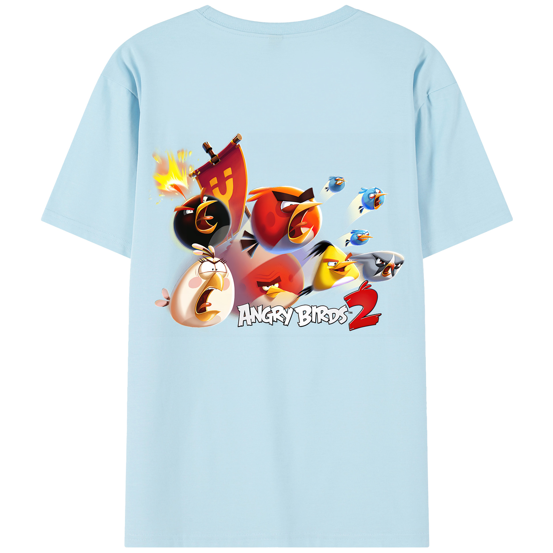 （画像用） Angry Birds アングリーバード 綿100％半袖Tシャツ（背面プリント）